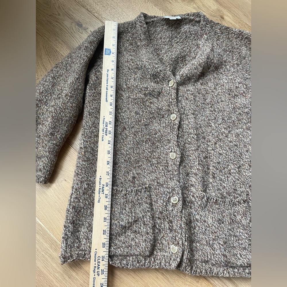 Talbots Brown Marled Open-Front Cardigan Sweater - Picture 5 of 6